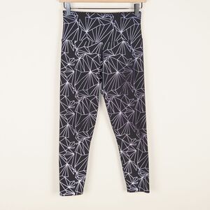 Onzie High Rise Midi Reflective Black Leggings Womens Sz S/M